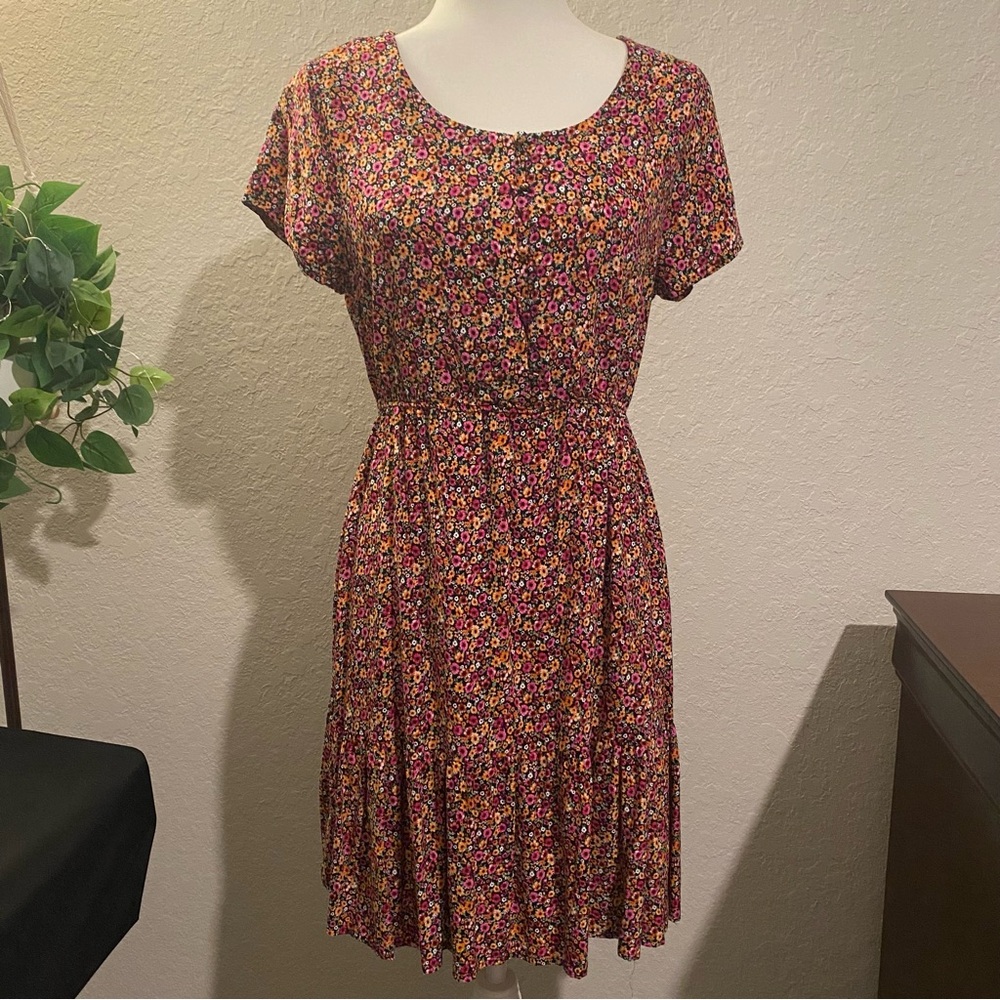 Floral Print Women's midi Dress size Large